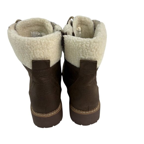 Magellan Outdoors Faux Suede Fur Lined Lace-Up Boots – Brown, Size 10M - Picture 3 of 13